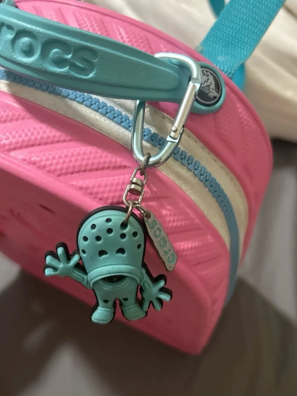 Crocs Kids' Pink Backpack with Teal Straps